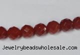 CAA118 15.5 inches 8mm faceted round red agate gemstone beads