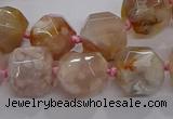 CAA1208 15.5 inches 10*14mm - 12*16mm faceted nuggets sakura agate beads