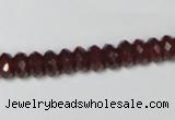 CAA123 15.5 inches 5*8mm faceted rondelle red agate gemstone beads