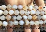 CAA1233 15.5 inches 12mm faceted nuggets matte dendritic agate beads