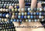 CAA1301 15.5 inches 8mm round matte plated druzy agate beads