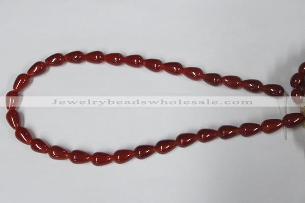 CAA131 15.5 inches 9*14mm teardrop red agate gemstone beads