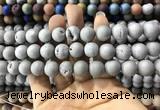 CAA1330 15.5 inches 12mm round matte plated druzy agate beads