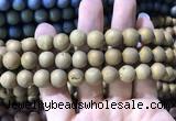 CAA1336 15.5 inches 12mm round matte plated druzy agate beads