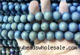 CAA1337 15.5 inches 12mm round matte plated druzy agate beads