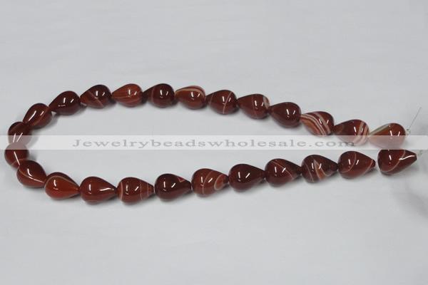 CAA135 15.5 inches 8*16mm teardrop red agate gemstone beads