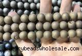 CAA1355 15.5 inches 14mm round matte plated druzy agate beads