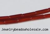 CAA136 15.5 inches 4*13mm column red agate gemstone beads