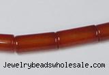 CAA140 15.5 inches 8*18mm column red agate gemstone beads