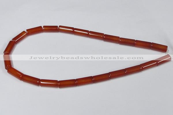 CAA140 15.5 inches 8*18mm column red agate gemstone beads