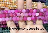 CAA1407 15.5 inches 8mm round matte druzy agate beads