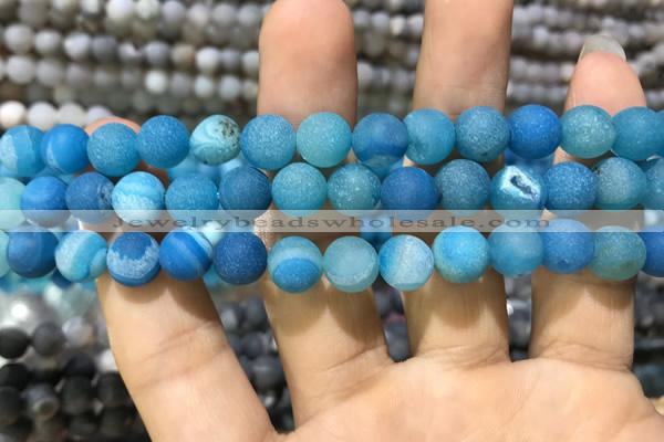 CAA1408 15.5 inches 8mm round matte druzy agate beads