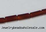 CAA141 15.5 inches 6*12mm faceted column red agate gemstone beads