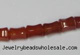 CAA143 15.5 inches 8*10mm bamboo shape red agate gemstone beads