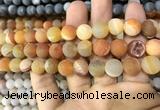 CAA1434 15.5 inches 12mm round matte druzy agate beads