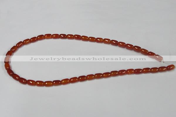 CAA144 15.5 inches 6*9mm drum red agate gemstone beads