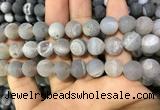 CAA1447 15.5 inches 14mm round matte druzy agate beads