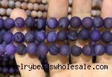 CAA1451 15.5 inches 14mm round matte druzy agate beads