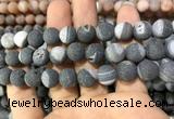 CAA1455 15.5 inches 14mm round matte druzy agate beads