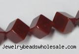 CAA148 15.5 inches 10*10mm cube red agate gemstone beads