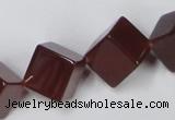 CAA149 15.5 inches 12*12mm cube red agate gemstone beads