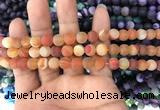 CAA1490 15.5 inches 6mm round matte banded agate beads wholesale