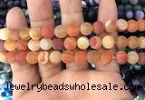 CAA1492 15.5 inches 10mm round matte banded agate beads wholesale