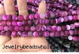 CAA1500 15.5 inches 6mm round matte banded agate beads wholesale