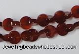 CAA151 15.5 inches 8*8mm curved moon red agate gemstone beads