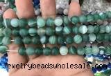 CAA1516 15.5 inches 8mm round matte banded agate beads wholesale