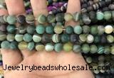 CAA1521 15.5 inches 8mm round matte banded agate beads wholesale