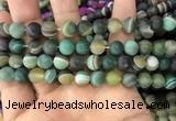 CAA1522 15.5 inches 10mm round matte banded agate beads wholesale