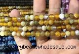 CAA1549 15.5 inches 6mm round banded agate beads wholesale