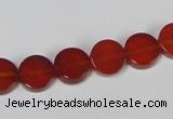 CAA155 15.5 inches 10mm coin red agate gemstone beads