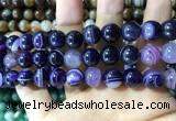 CAA1558 15.5 inches 12mm round banded agate beads wholesale