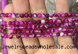 CAA1560 15.5 inches 4mm round banded agate beads wholesale