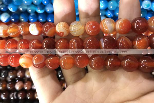 CAA1570 15.5 inches 12mm round banded agate beads wholesale