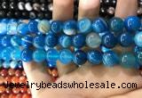 CAA1576 15.5 inches 12mm round banded agate beads wholesale