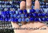 CAA1580 15.5 inches 8mm round banded agate beads wholesale