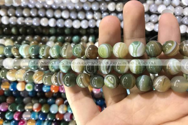 CAA1586 15.5 inches 8mm round banded agate beads wholesale