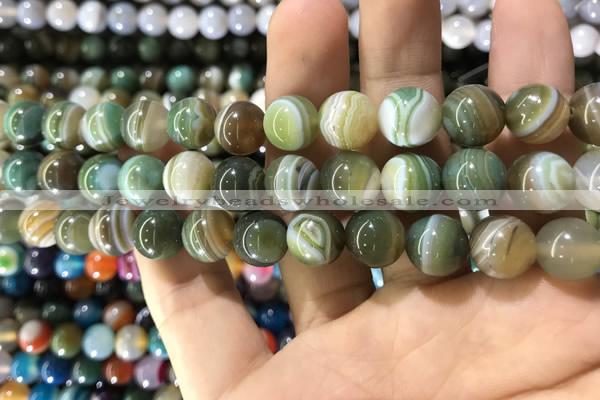 CAA1588 15.5 inches 12mm round banded agate beads wholesale