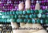 CAA1592 15.5 inches 8mm round banded agate beads wholesale