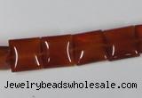 CAA160 15.5 inches 12*12mm square red agate gemstone beads