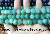 CAA1600 15.5 inches 12mm round banded agate beads wholesale