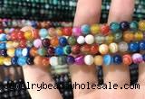 CAA1603 15.5 inches 6mm round banded agate beads wholesale