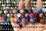 CAA1605 15.5 inches 10mm round banded agate beads wholesale