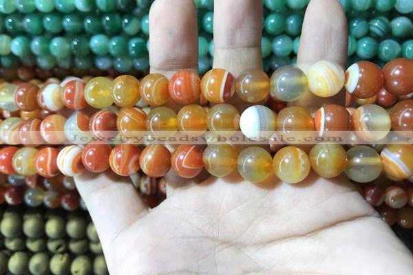 CAA1609 15.5 inches 6mm round banded agate beads wholesale