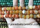 CAA1611 15.5 inches 10mm round banded agate beads wholesale