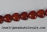 CAA163 15.5 inches 10*10mm heart red agate gemstone beads