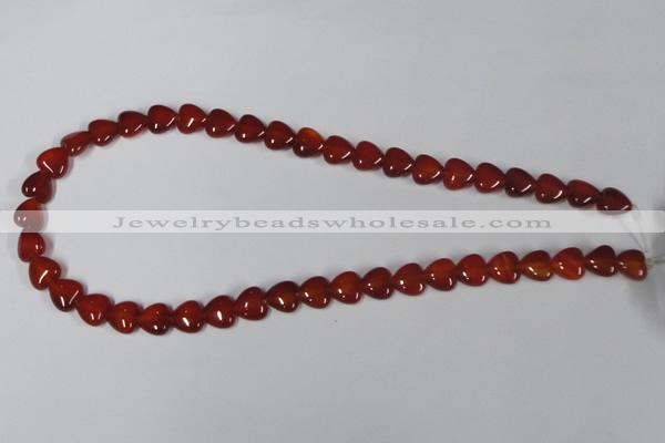 CAA163 15.5 inches 10*10mm heart red agate gemstone beads